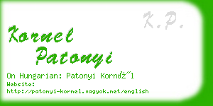 kornel patonyi business card